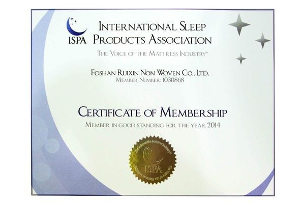 Cina FOSHAN RUIXIN NON WOVEN CO.,LTD Sertifikasi